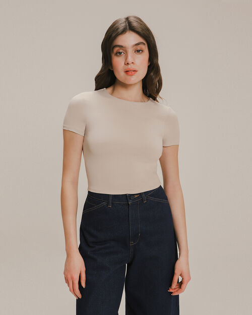 Playera Cropped Manga Corta